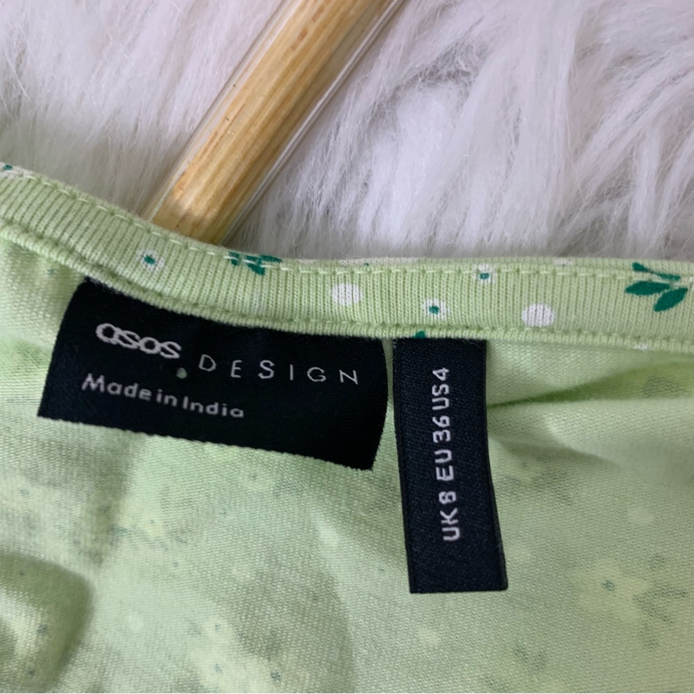 ASOS DESIGN square neck ruched bust long sleeve top in pastel floral - Picture 5 of 5